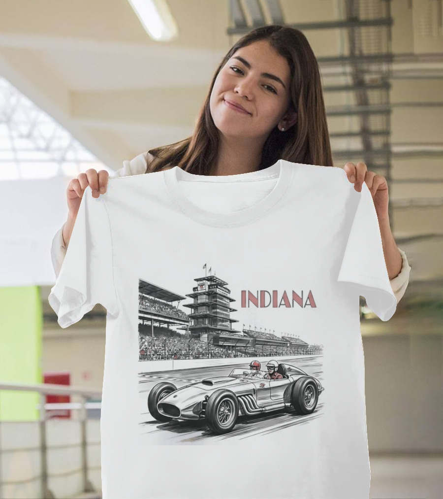 Indiana Indianapolis Motor Speedway Indy 500 Racing Car T-Shirt