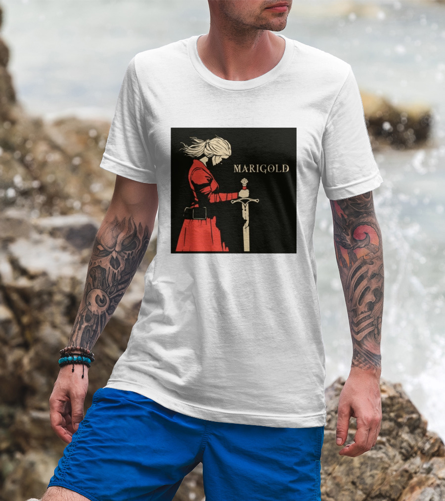 Marigold Witch Bolt Warrior Woman With Sword T-Shirt
