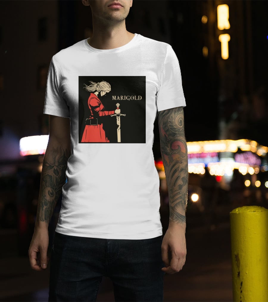 Marigold Witch Bolt Warrior Woman With Sword T-Shirt