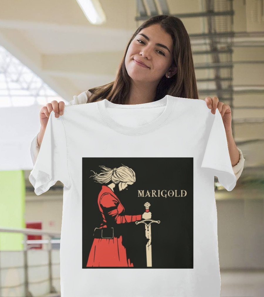 Marigold Witch Bolt Warrior Woman With Sword T-Shirt