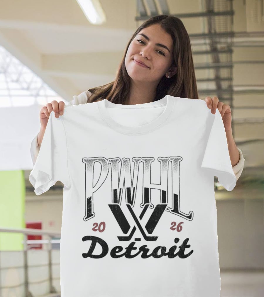 PWHL Detroit 2026 Essentials Sky High Crew T-Shirt