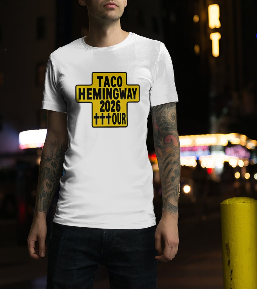 Taco Hemingway 2026 Tour Cross Symbol With Triple Crosses T-Shirt