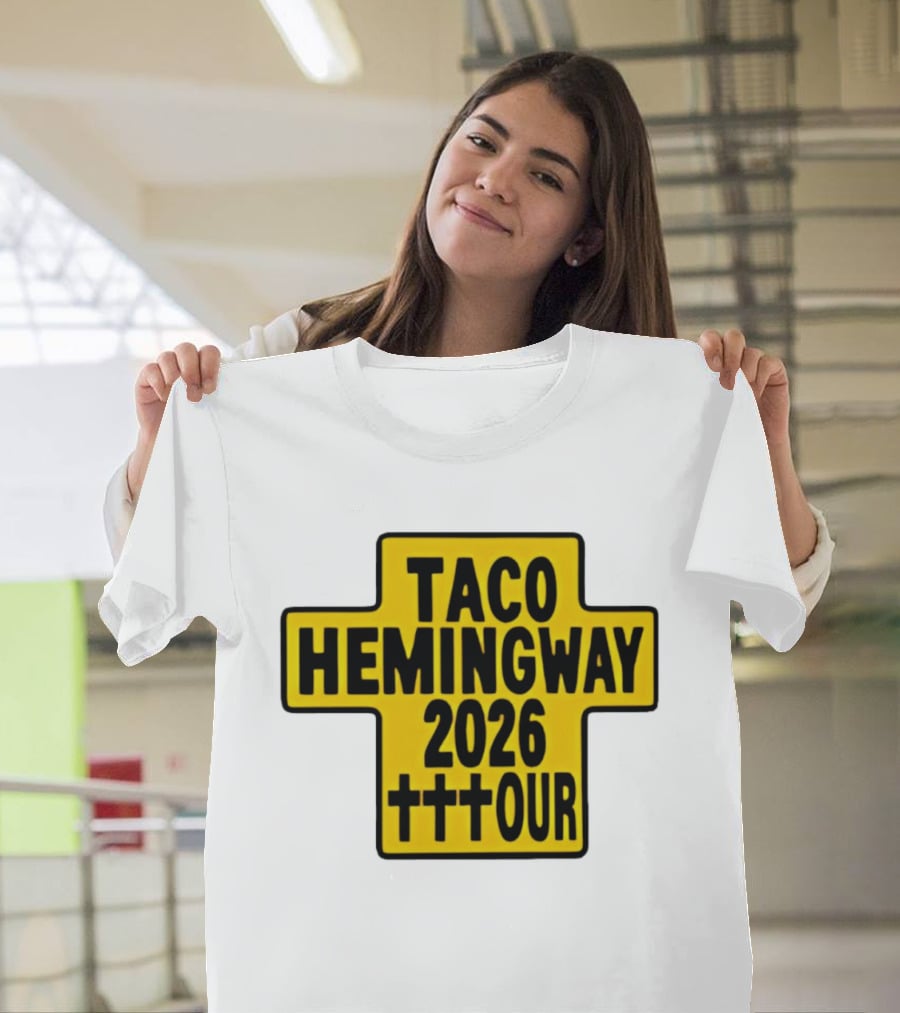 Taco Hemingway 2026 Tour Cross Symbol With Triple Crosses T-Shirt