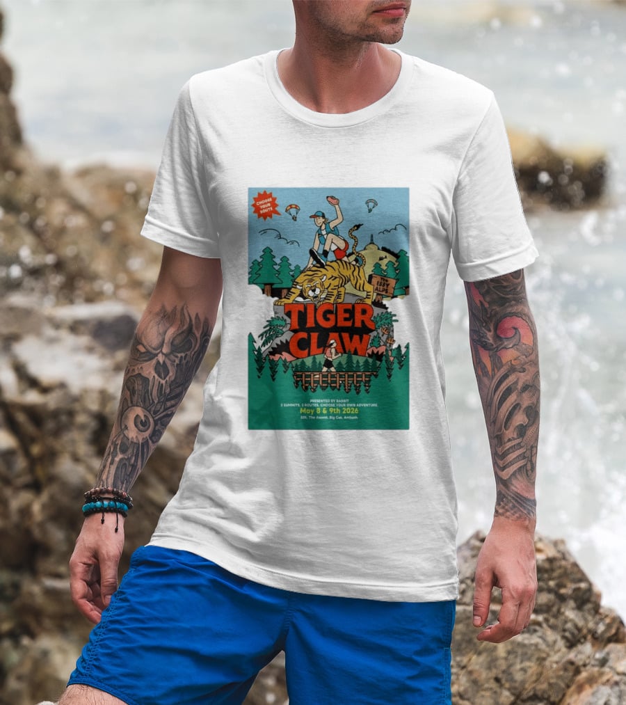 Choose Your Route Tiger Claw May 8 9 2026 3 Summits Adventure 50k The Ascent Big Cat Ambush T-Shirt
