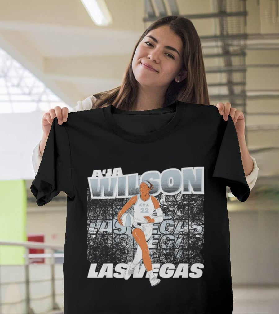 A'ja Wilson 22 Las Vegas Aces Basketball Player Action T-Shirt
