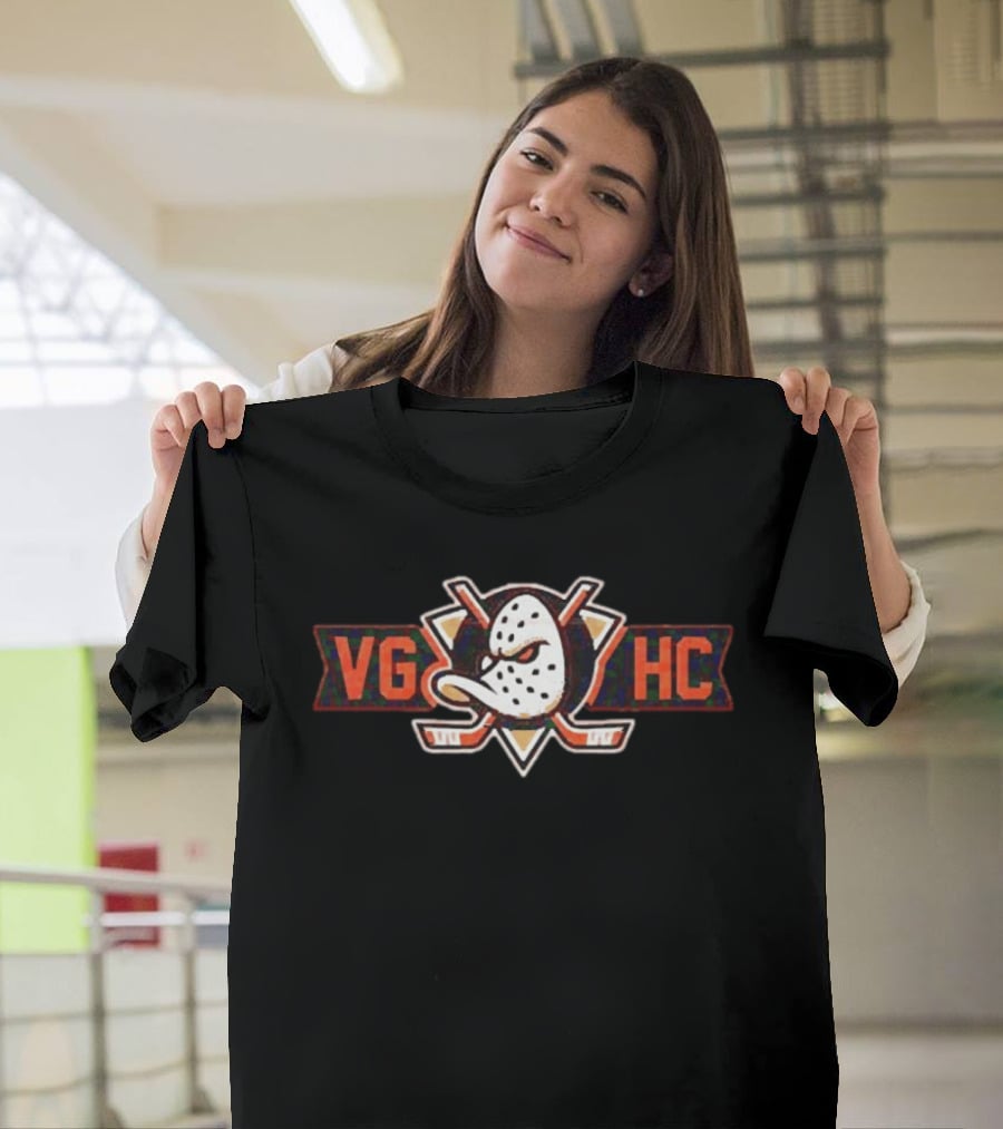 Anaheim Ducks VGHC Hockey Mask Crossed Sticks T-Shirt
