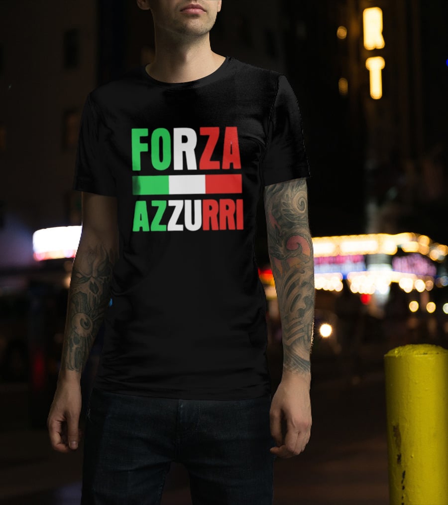 Forza Azzurri Italy Italian Flag Supporters T-Shirt