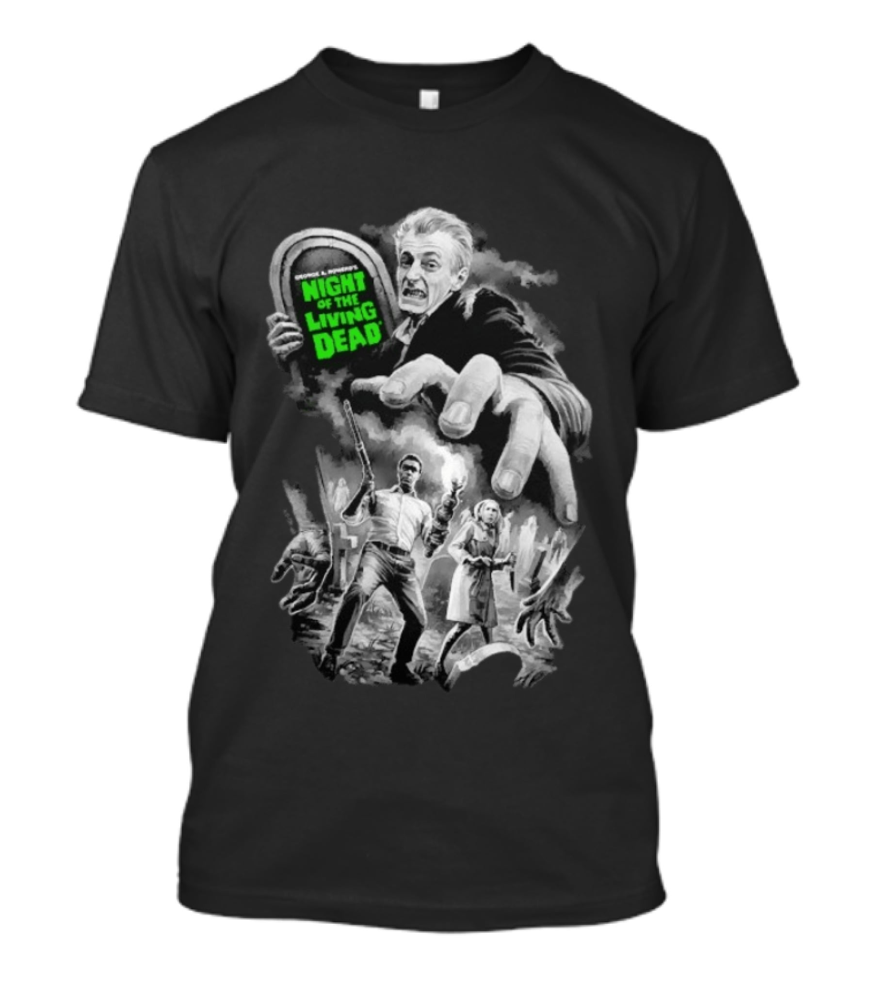 Fright Rags George A. Romero's Night Of The Living Dead Movie Zombies Graveyard Scene T-Shirt