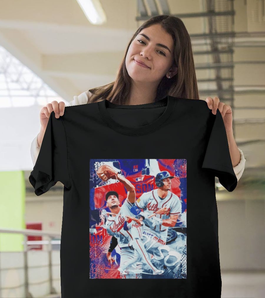 Matt Olson Atlanta Braves Baseball Action Collage T-Shirt