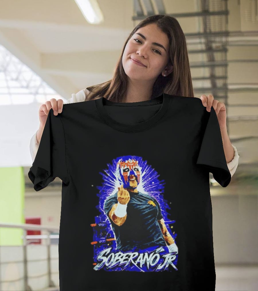 Soberano Jr Mexican Luchador Mask And Pose T-Shirt