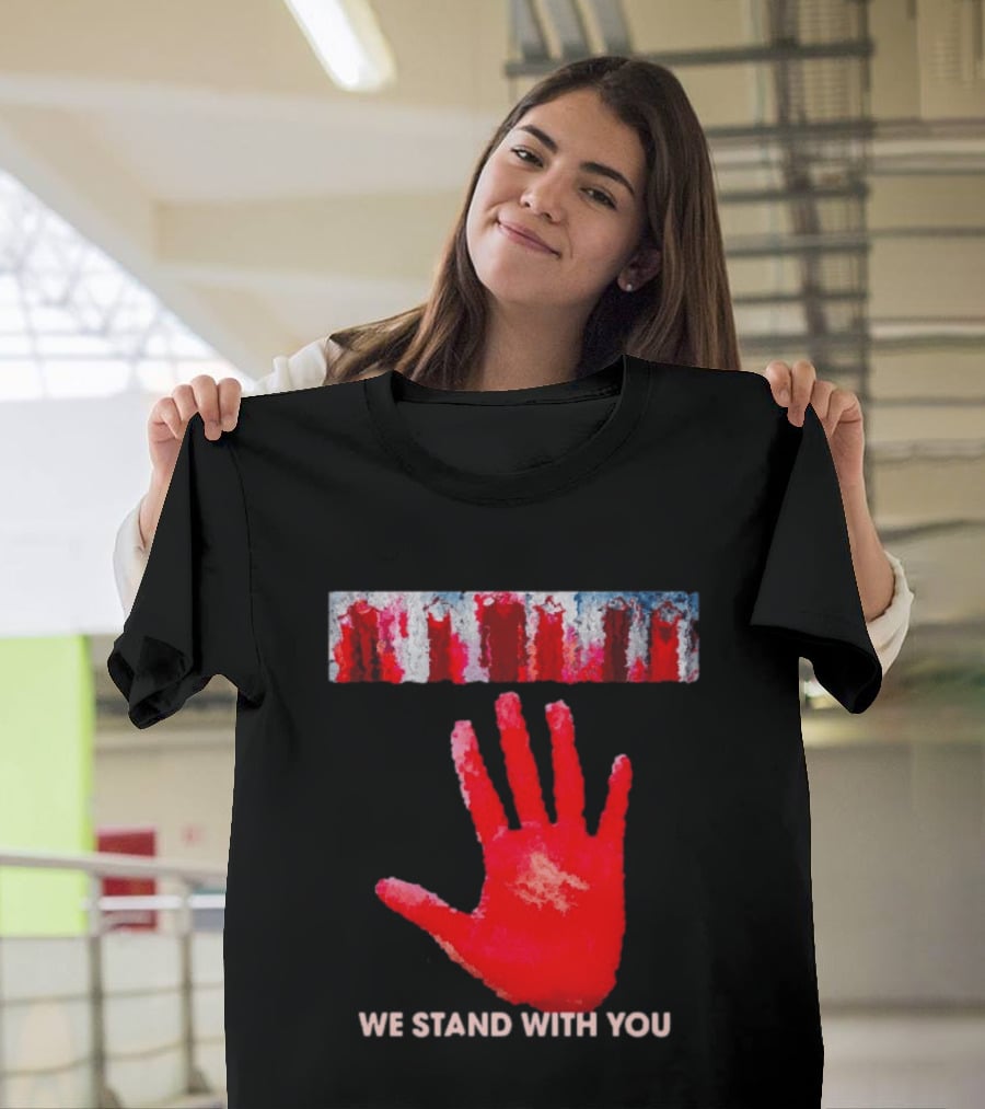 Red Dress Day We Stand With You Handprint T-Shirt