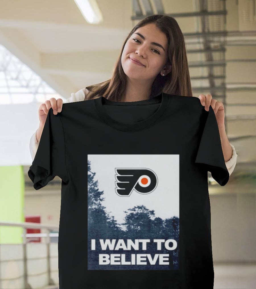 Philadelphia Flyers I Want To Believe UFO Hockey T-Shirt