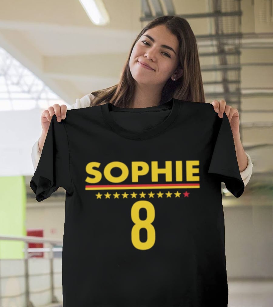 Sophie 8 Star Yellow Red Line Indiana Fever 2026 WNBA Season T-Shirt