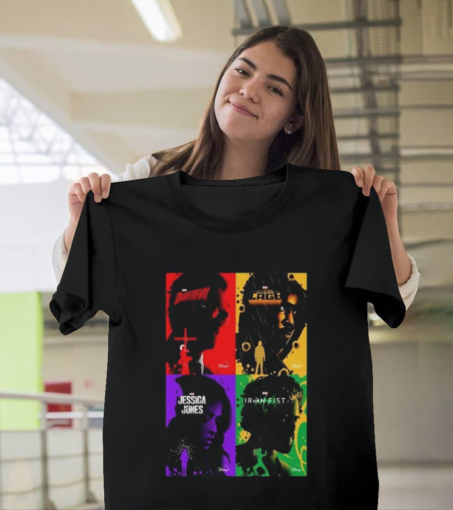 Marvel Daredevil Jessica Jones Luke Cage Iron Fist Heroes Disney T-Shirt