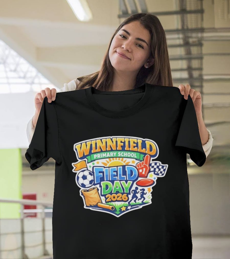 Winnfield Primary School Field Day 2026 Soccer Race Checkered Flags T-Shirt