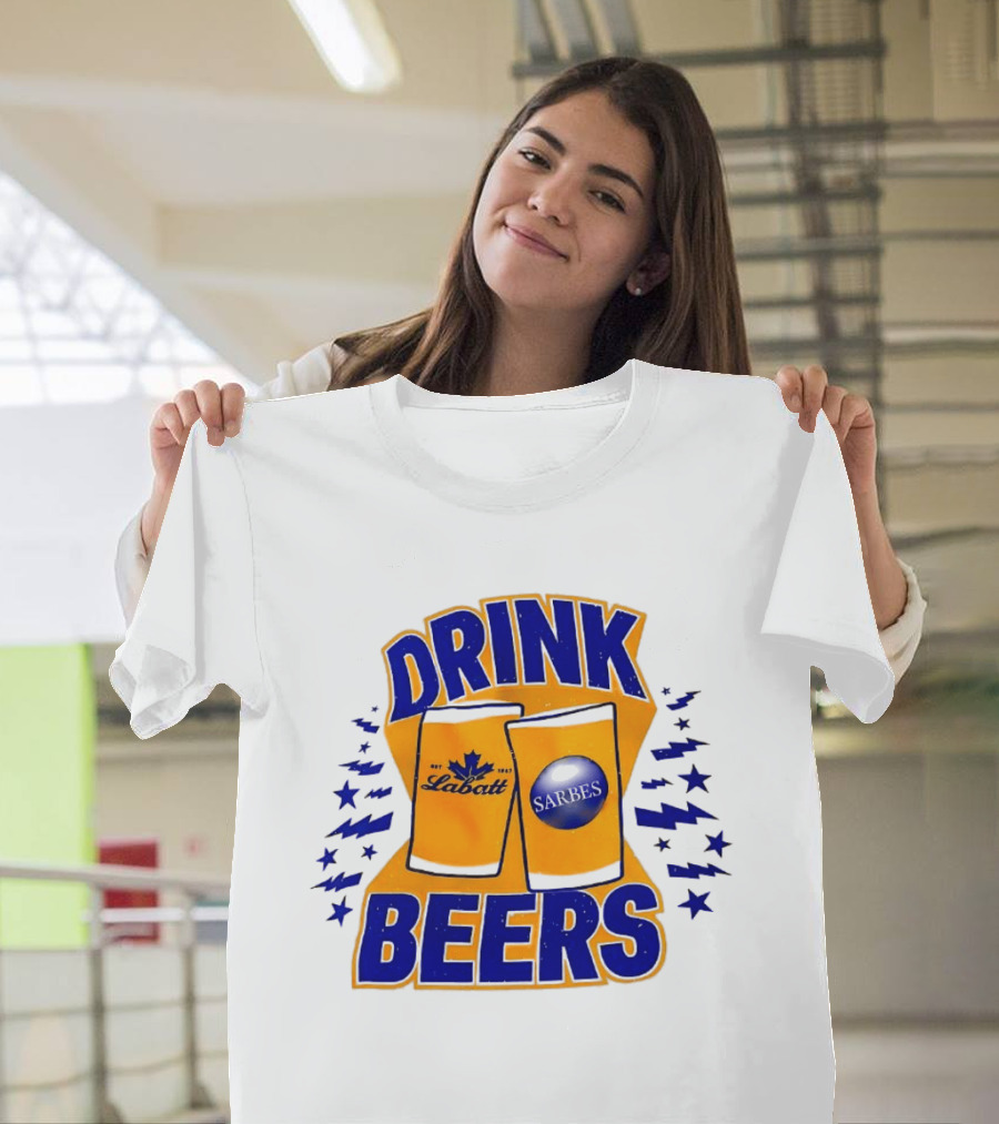Buffalo Sabres Labatt Drink Beers Electric Stars T-Shirt