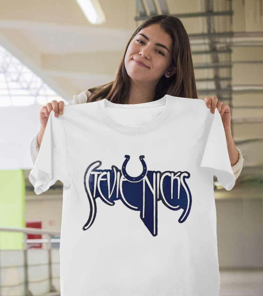 Indianapolis Colts Stevie Nicks Don't Be A Lady Colts Horseshoe T-Shirt