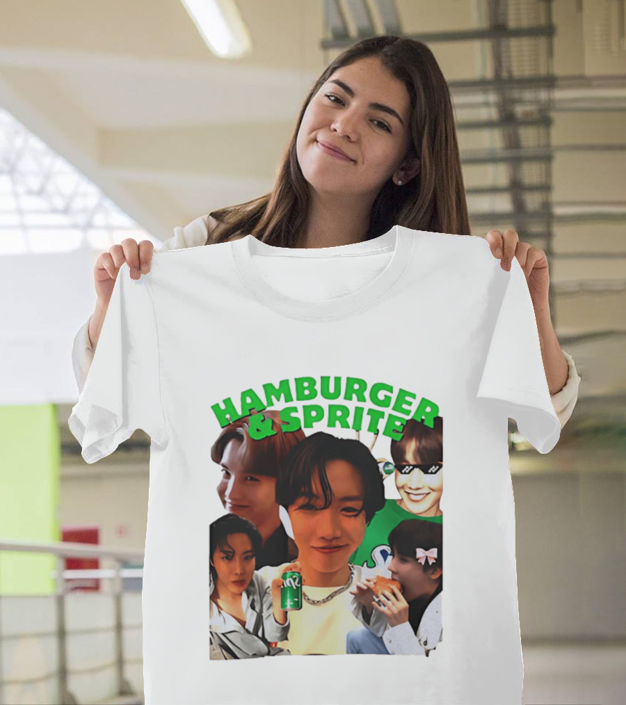 J Hope BTS Hamburger & Sprite Collage T-Shirt
