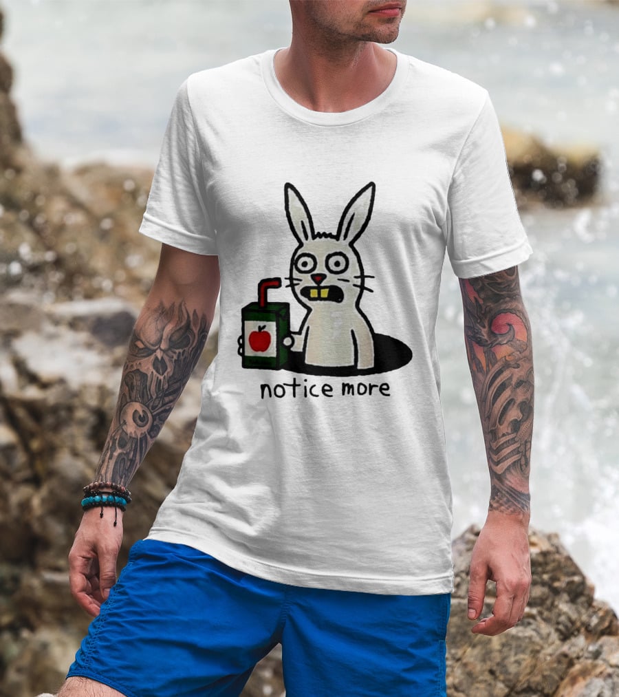 Notice Forbidden Apple Juice Box Bunny T-Shirt
