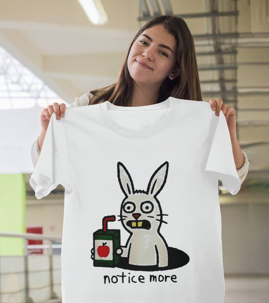 Notice Forbidden Apple Juice Box Bunny T-Shirt