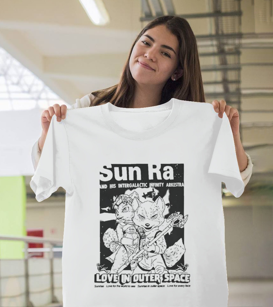 Sun Ra And His Intergalactic Infinity Arkestra Love In Outer Space Visual With Cartoon Characters T-Shirt