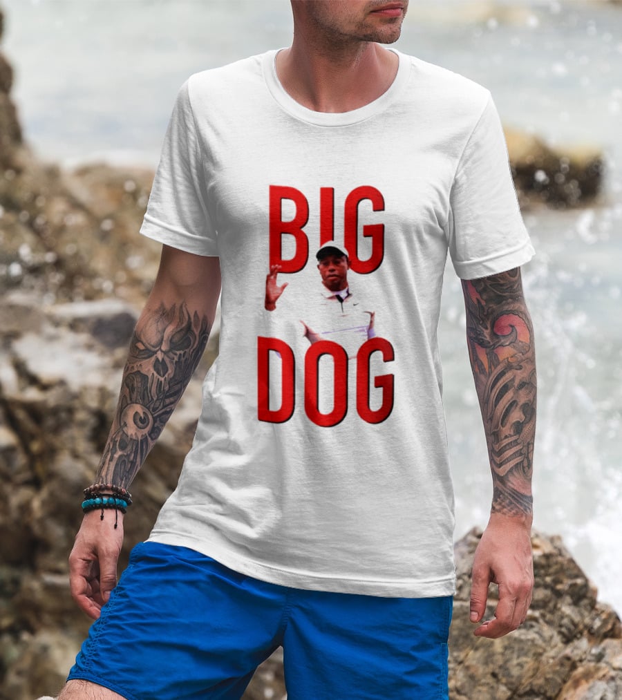 Tiger Woods Big Dog Meme Red Text Sports T-Shirt