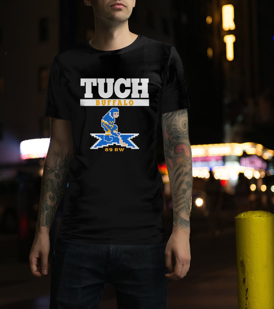 Tuch Buffalo Sabres 89 RW Classic Pixel Hockey T-Shirt