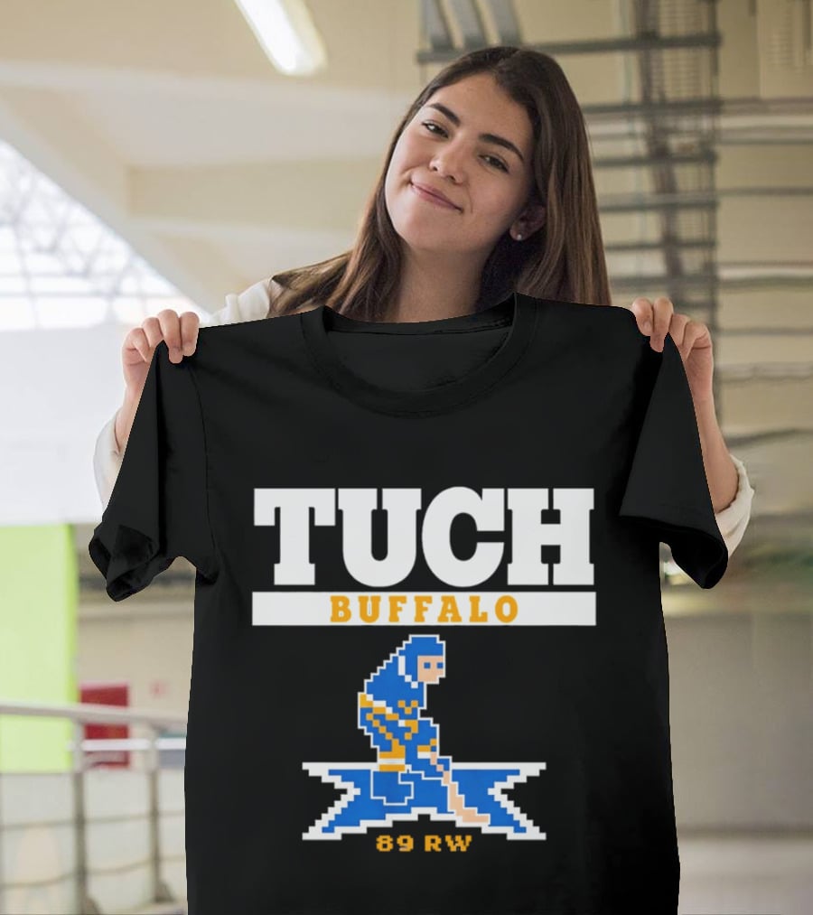 Tuch Buffalo Sabres 89 RW Classic Pixel Hockey T-Shirt