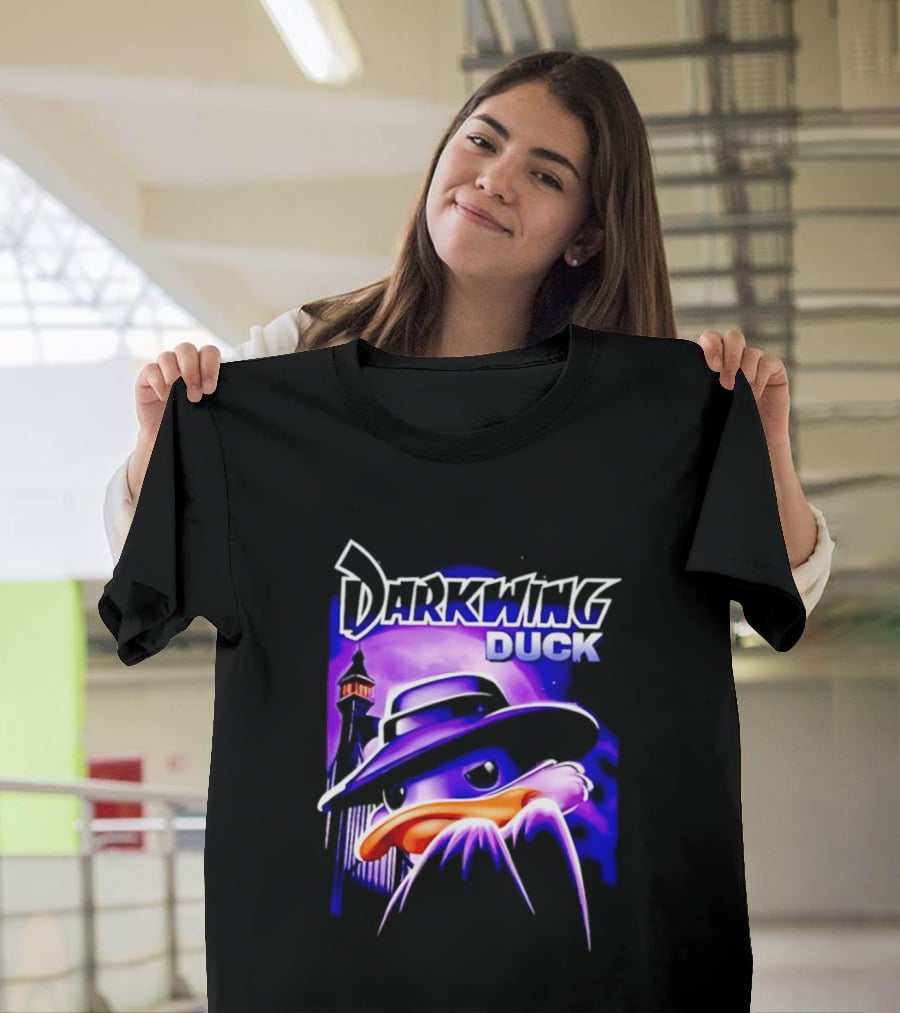Darkwing Duck Funko Figure Iconic Character With Hat And Cityscape T-Shirt