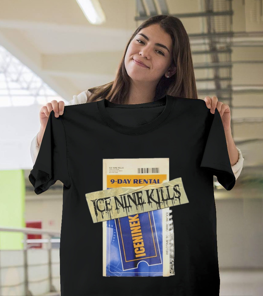 ICE NINE KILLS 9 Day Rental Iceninek Welcome To Horrorwood T-Shirt