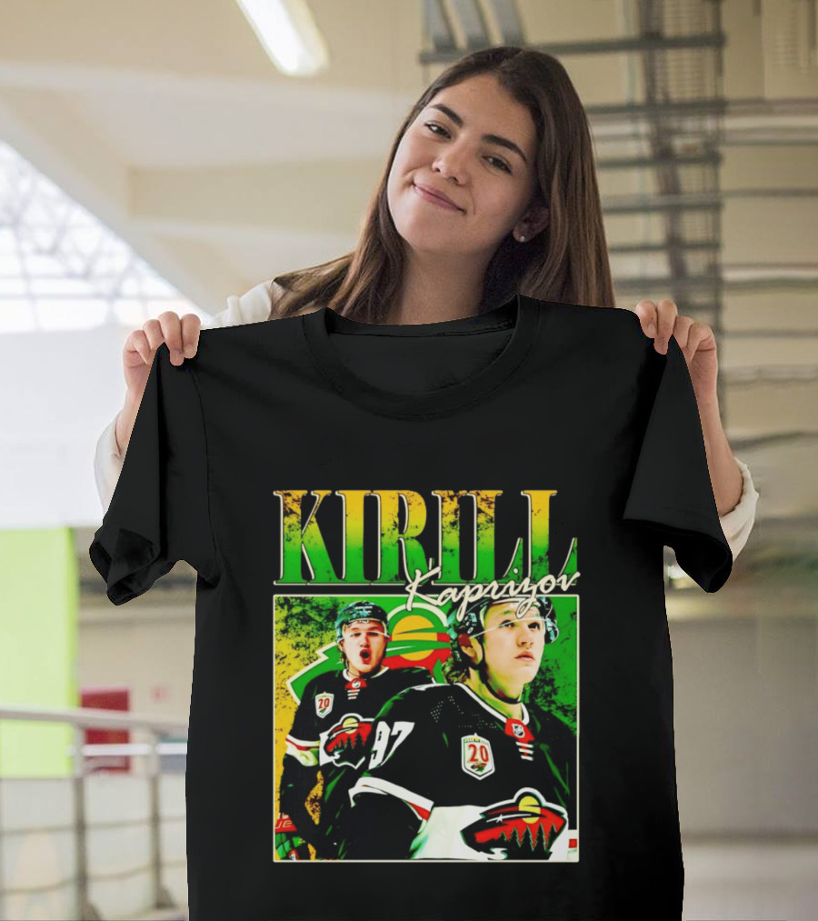 Kirill Kaprizov Minnesota Wild NHL Hockey Player With 20th Anniversary T-Shirt