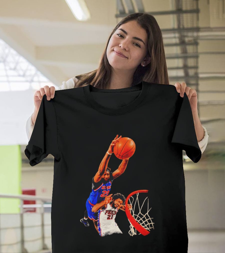 New York Knicks Mitchell Robinson Dunking On Philadelphia 2026 T-Shirt