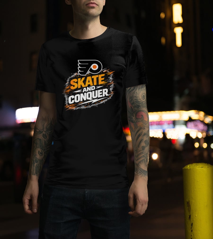 Philadelphia Flyers Skate And Conquer NHL T-Shirt