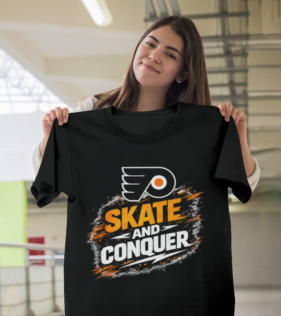 Philadelphia Flyers Skate And Conquer NHL T-Shirt