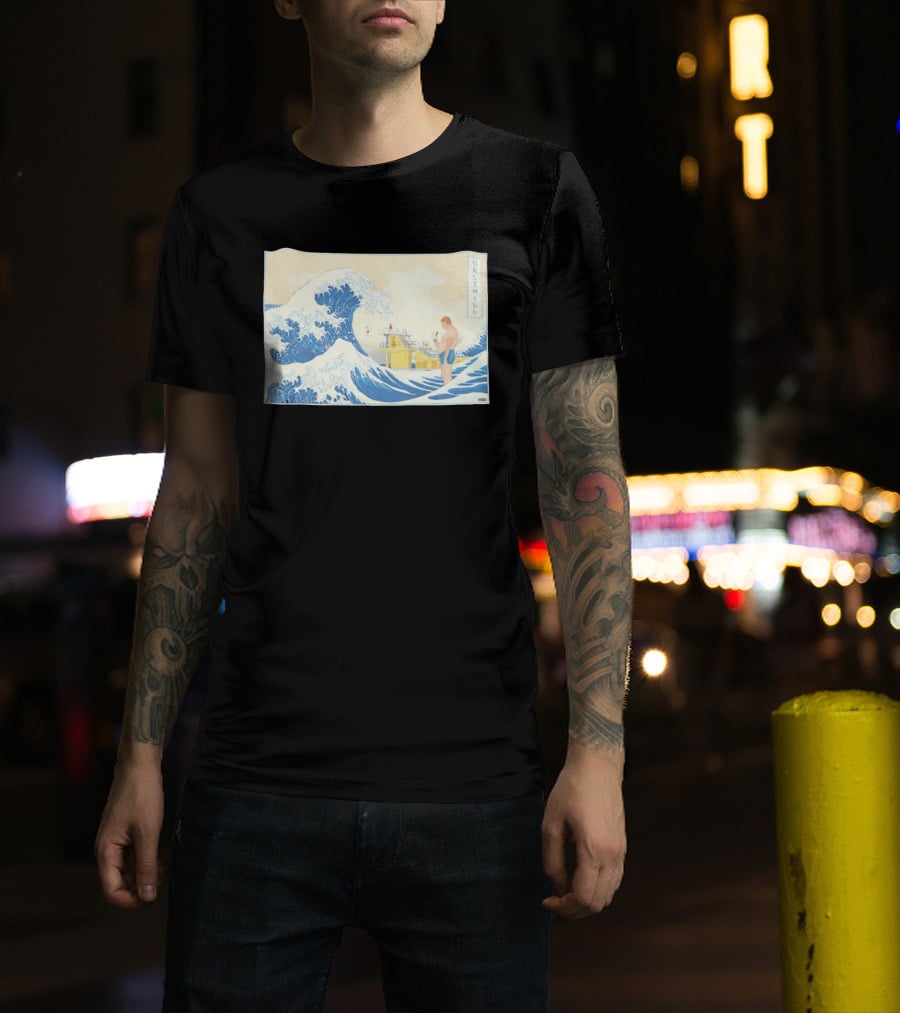 The Great Wave Salthill Swimmer And Diving Board Scene T-Shirt
