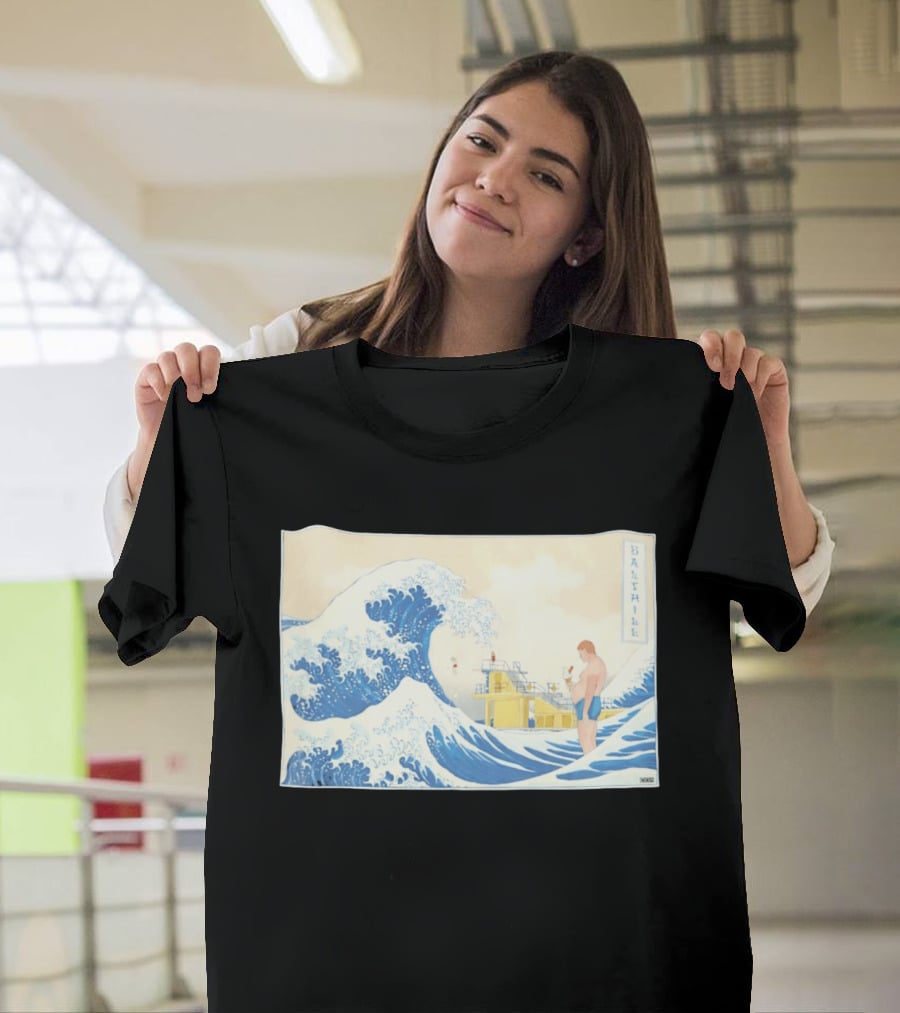 The Great Wave Salthill Swimmer And Diving Board Scene T-Shirt