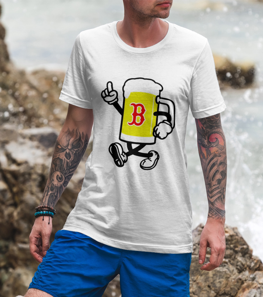 2026 Red Sox Beer With Walking Foam And Red B T-Shirt