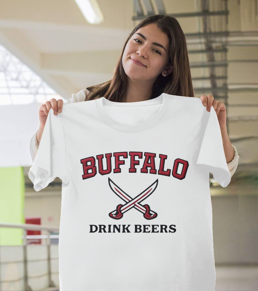Buffalo Drink Beers Crossed Sabers T-Shirt