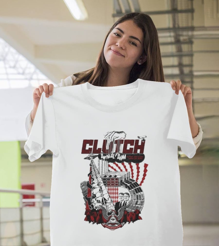 CLUTCH Animal Farm Orwellian Imagery With Windmill And Pig Revolution T-Shirt