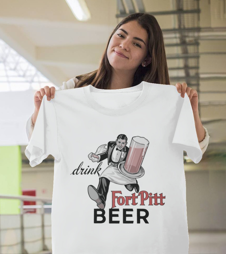 Drink Fort Pitt Beer Man Carrying Full T-Shirt