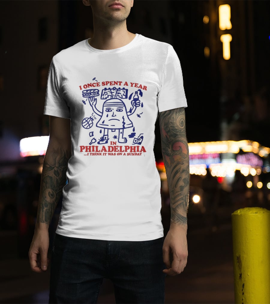I Once Spent A Year In Philadelphia I Think It Was On A Sunday Liberty Bell Tennis Baseball Drink T-Shirt