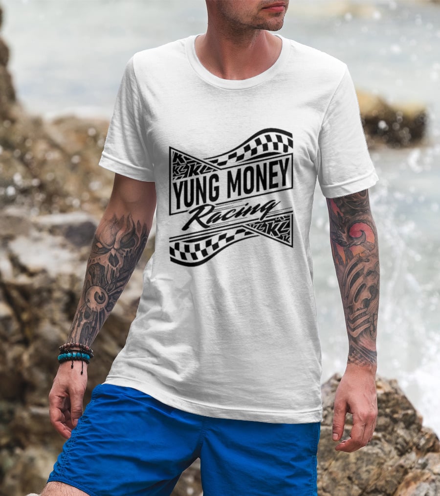 Yung Money Racing Checkered Flag Kyle Larson T-Shirt