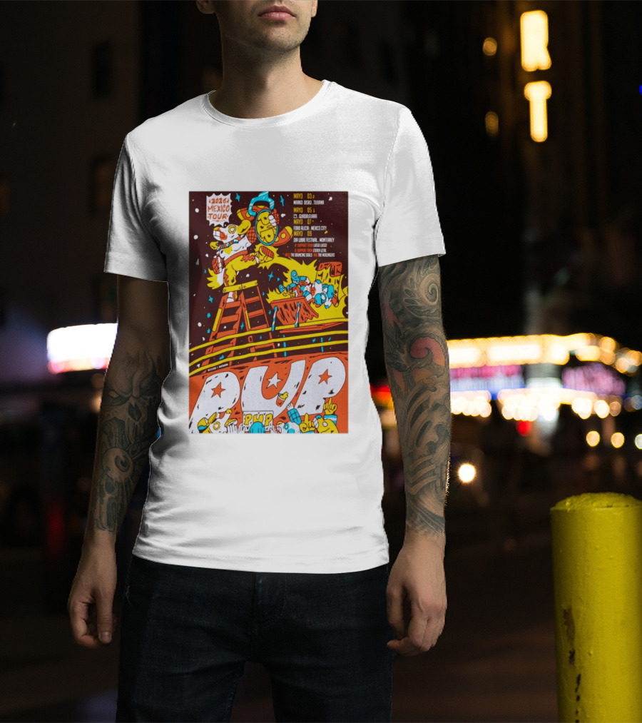 2026 Mexico Tour PUP Foro Indio Tijuana Guadalajara Mexico City Monterrey Show May 7 Headliner Bouncing Souls Mezcales T-Shirt
