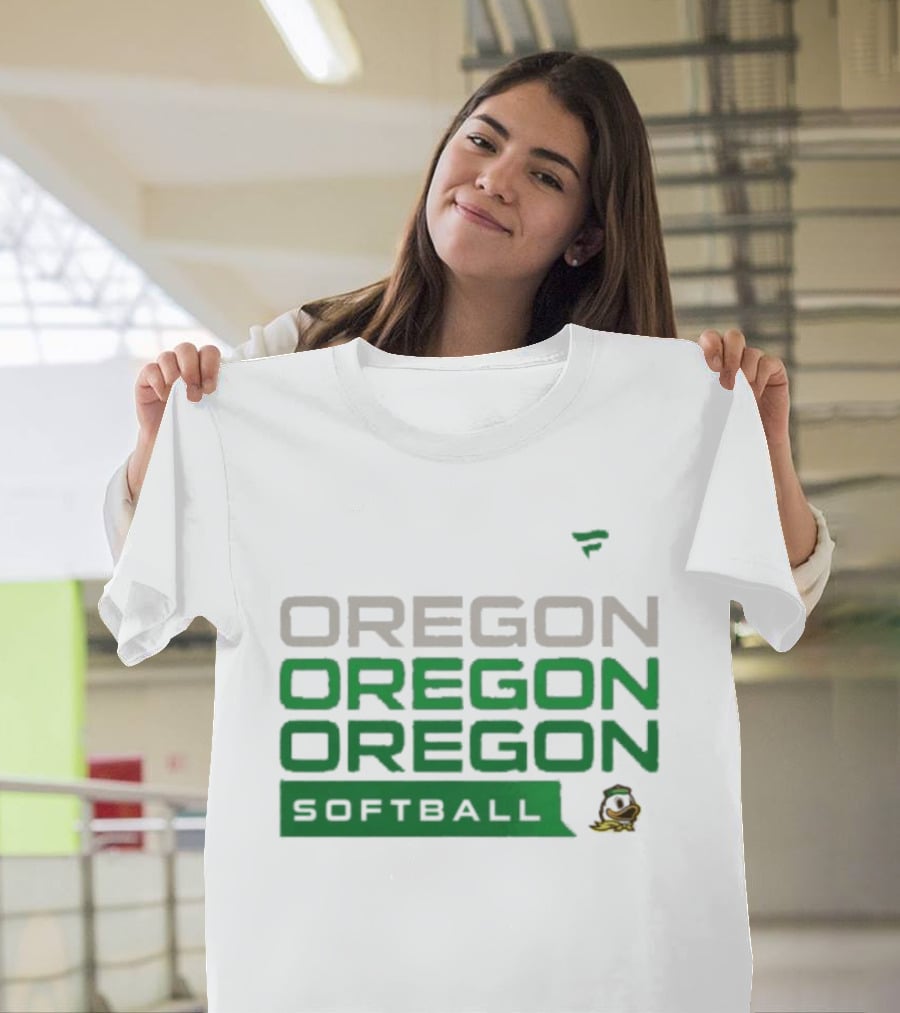 Oregon Ducks Softball Triple Oregon Text Tri Blend T-Shirt