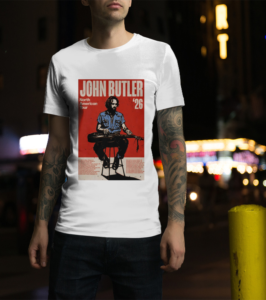 John Butler North American Tour 2026 Shows T-Shirt