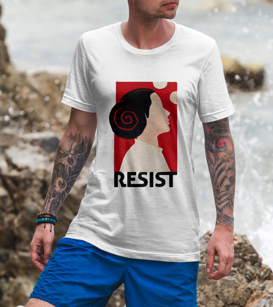Princess Leia Resist Style Icon With Red And White T-Shirt