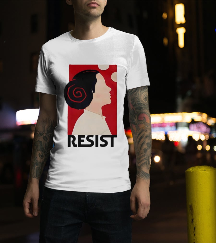 Princess Leia Resist Style Icon With Red And White T-Shirt
