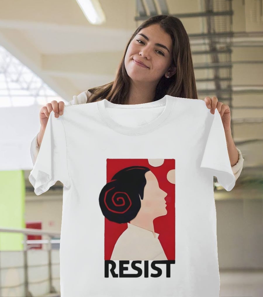 Princess Leia Resist Style Icon With Red And White T-Shirt