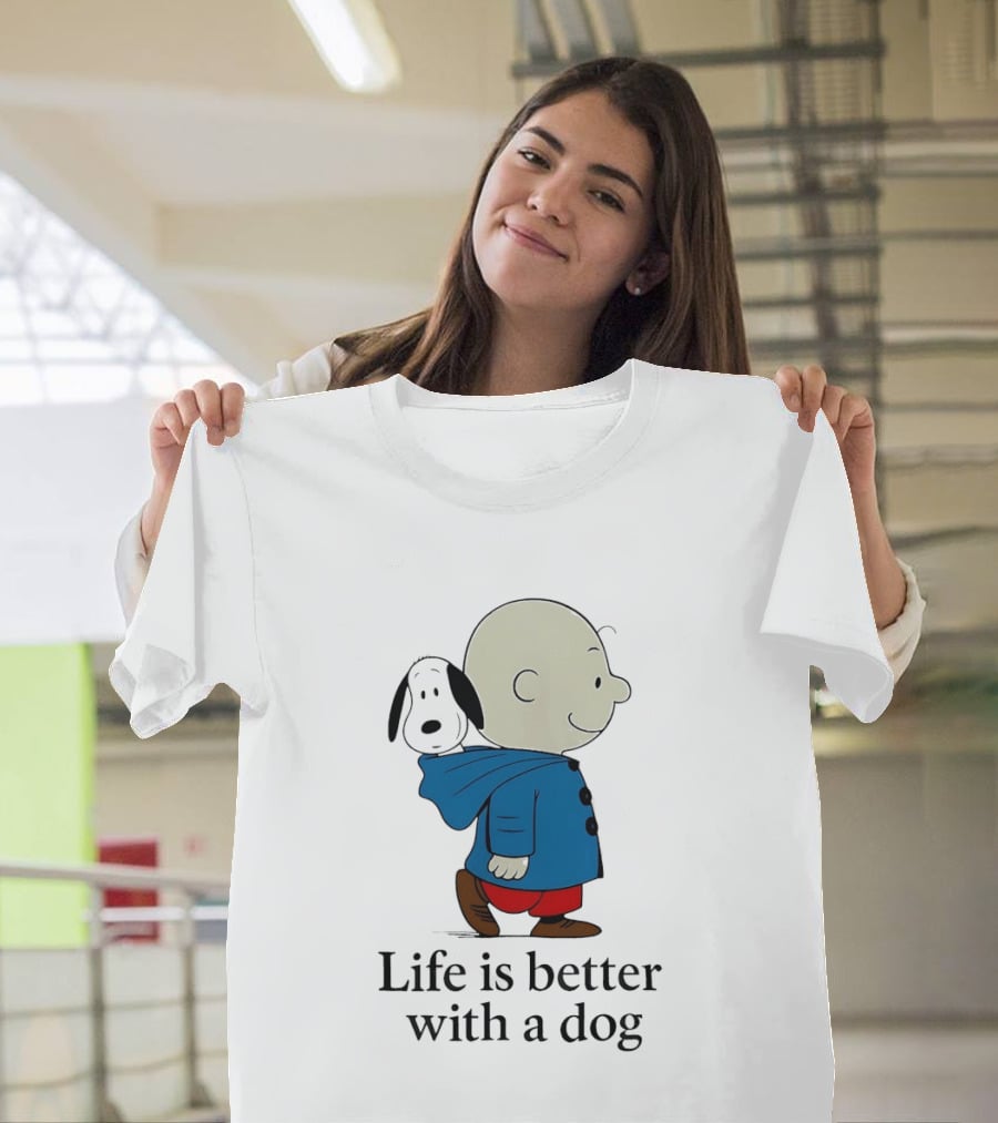 Snoopy And Charlie Brown Life Is Better With A Dog T-Shirt