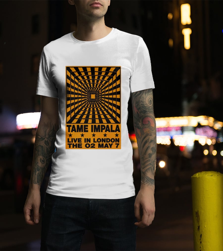 Tame Impala Live In London The O2 May 7 Optical Illusion Concert T-Shirt